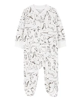 Baby Animal Print 2-Way Zip Thermal Sleeper Pyjamas