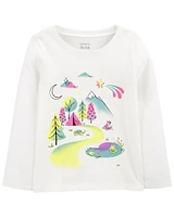 Toddler Mountain Scene Cotton Blend Graphic Tee