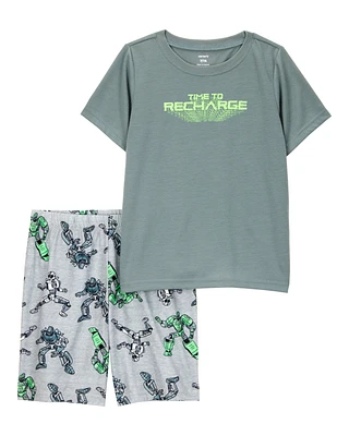 Kid Gaming Print Loose Fit 2-Piece Pyjamas