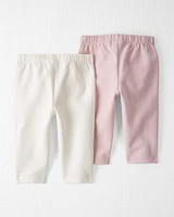 Baby 2-Pack Microfleece Leggings Made with Recycled Materials