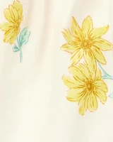 Baby Floral Print 2-Way Zip Cotton Sleeper Pyjamas - Cream