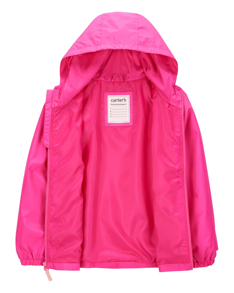 Kid Solid Windbreaker Jacket - Pink