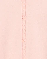 Kid Wave Trim Cardigan Sweater