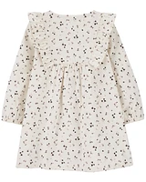 Toddler Floral Corduroy Dress