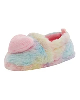 Rainbow Heart Faux Fur Loafer Slippers