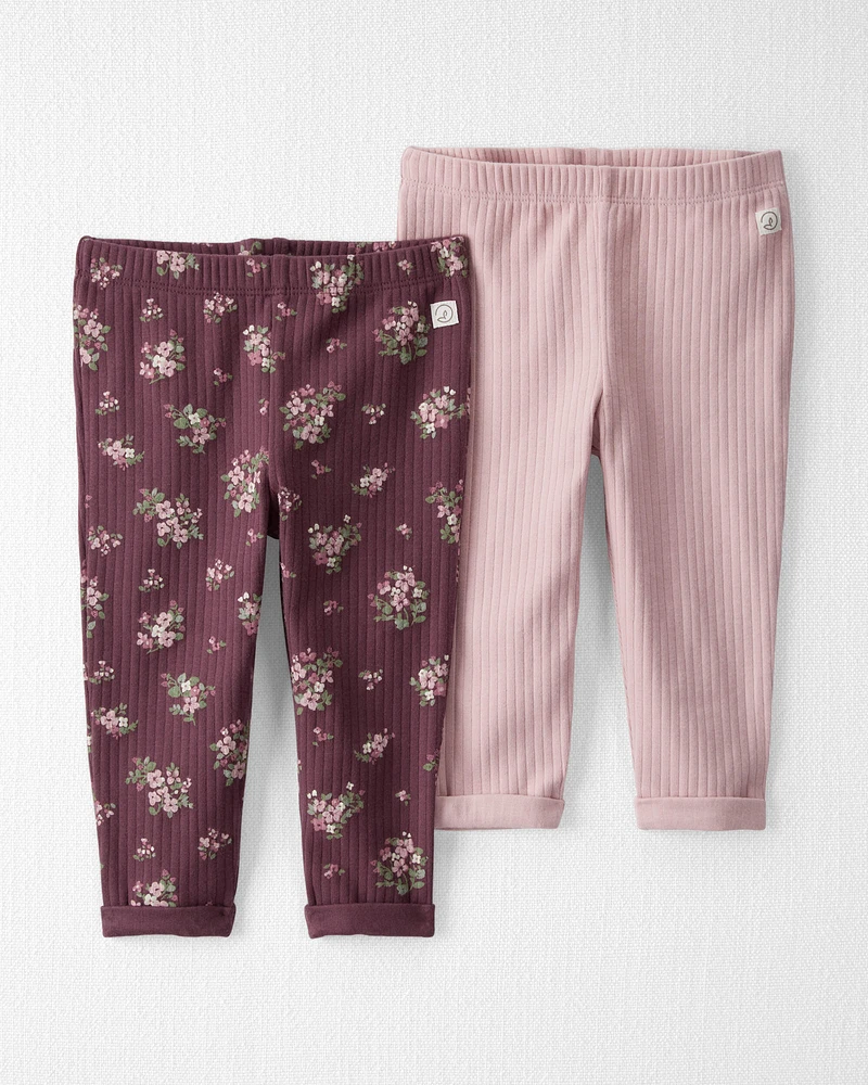 Baby 2-Pack Organic Cotton Rib Leggings