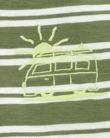 Toddler Sun Striped Cotton Short-Sleeve Tee - Green