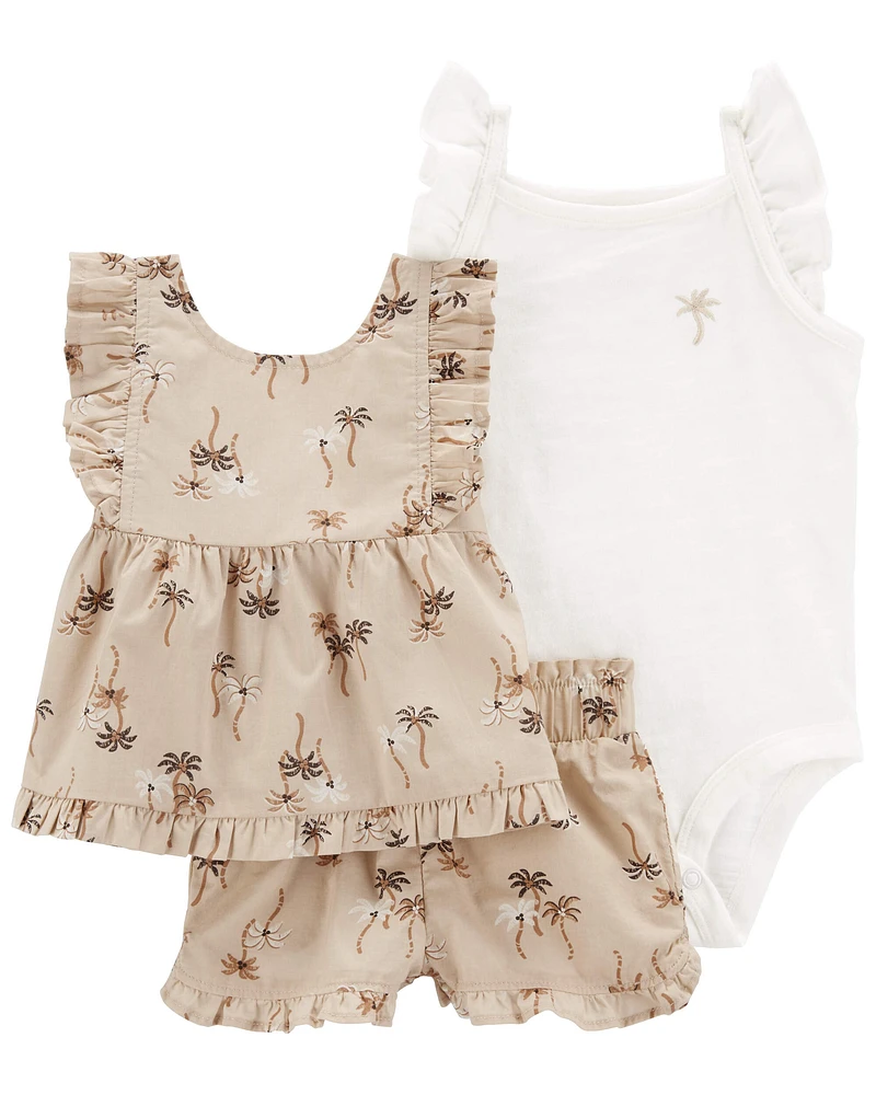 3-Piece Palm Tree Outfit Set