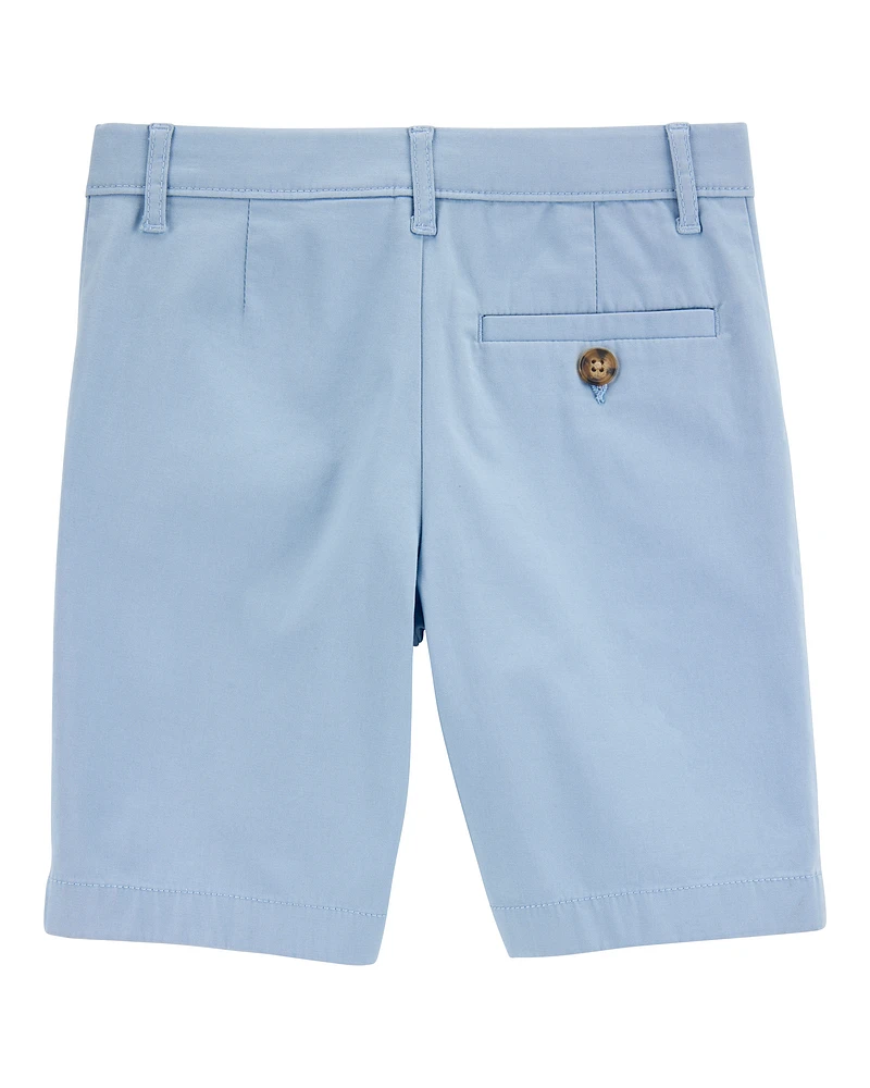 Kid Stretch Chino Shorts - Blue