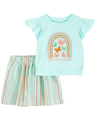 Baby 2-Piece Butterfly Top & Skort Set