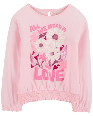 Kid Knit Long-Sleeve Fashion Top - Pink