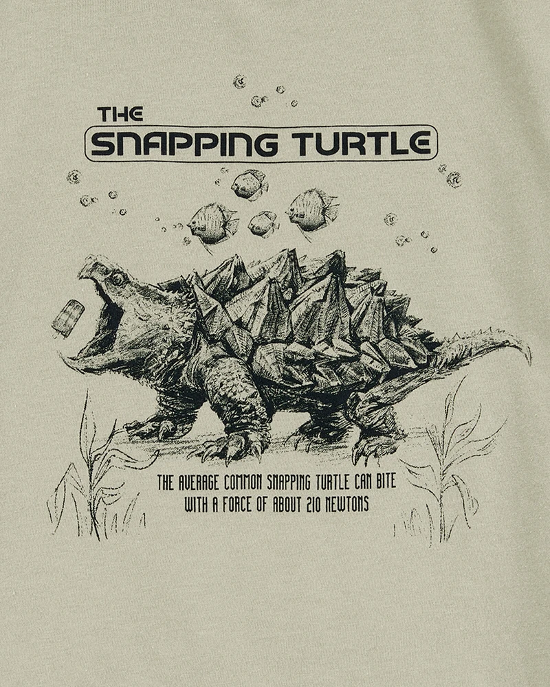 Kid Turtle Short-Sleeve Graphic Tee - Grey