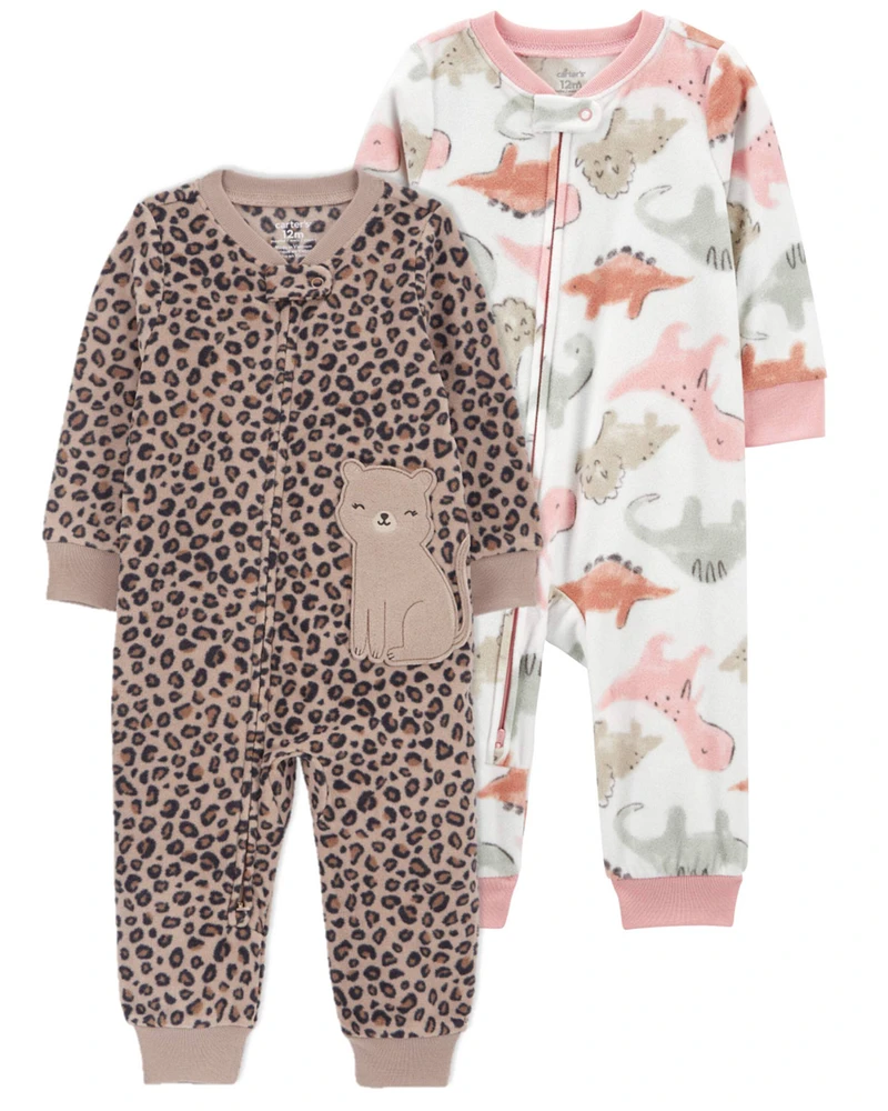 Toddler 2-Pack Fleece Footless Pyjamas
