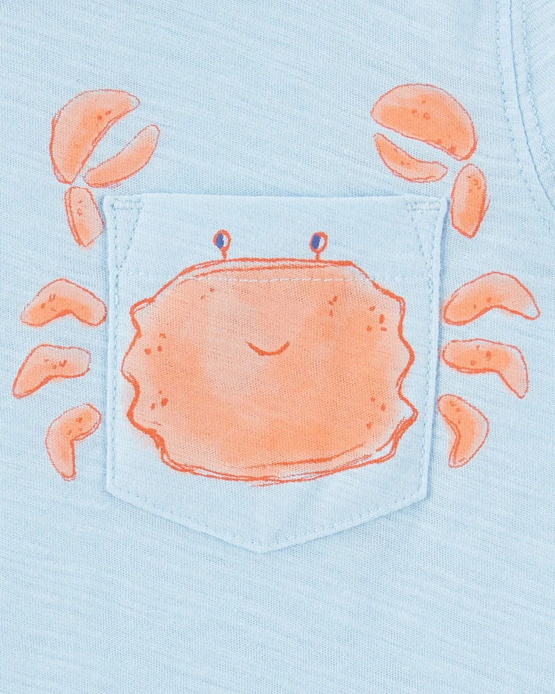 Baby 2-Piece  Crab Short Set - Blue/Orange