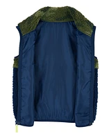 Kid Camo Zip-Up Sherpa Vest