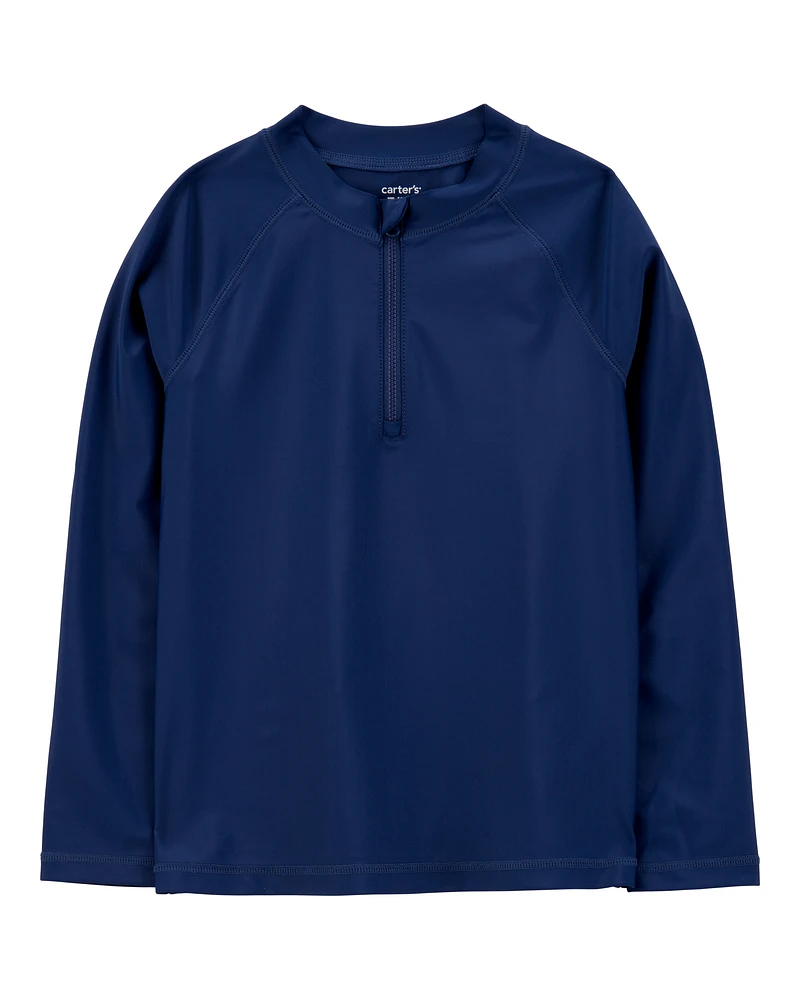 Kid Long Sleeve Half-Zip Rashguard