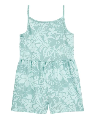 Kid Tropical Floral Tank Romper