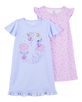 Kid 2-Pack Floral Fairy Nightgowns