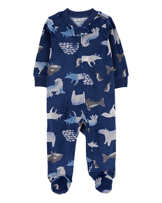 Baby Arctic Animals Zip-Up Fleece Sleeper Pyjamas