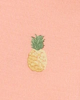 Baby Pineapple Print PurelySoft Footless 1-Piece Pyjamas - Coral