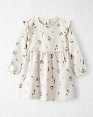 Toddler Organic Cotton French Terry Dress Berry Blossom Print