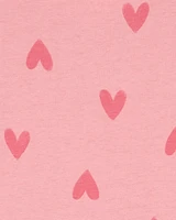 Girls Heart-Print Short-Sleeve Dress