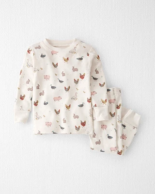 Baby Organic Cotton Pyjamas Barnyard Tails Print