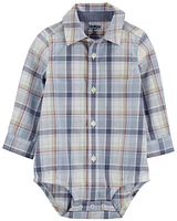 Baby Plaid Button-Front Bodysuit