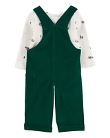 Baby 2-Piece Holiday Thermal Tee & Corduroy Overalls Set