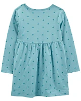 Toddler Heart Long-Sleeve Jersey Dress