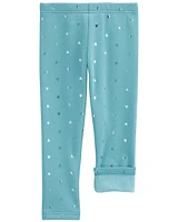 Shiny Heart Cozy Fleece Leggings