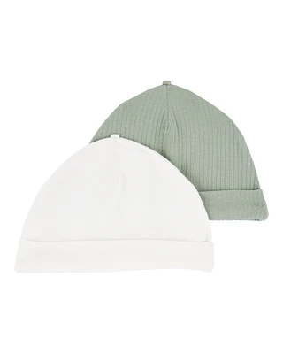 Baby 2-Pack PurelySoft Caps - Green/White