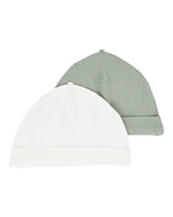 Baby 2-Pack PurelySoft Caps - Green/White