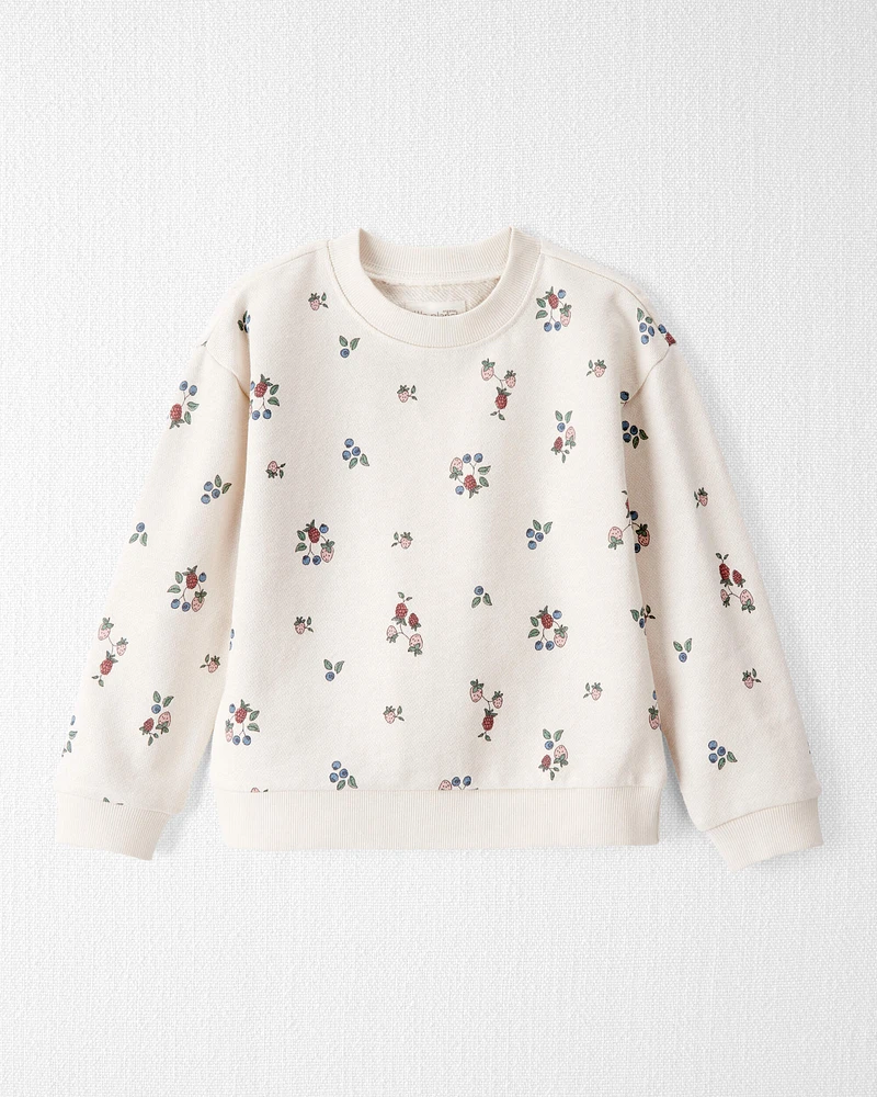 Toddler Girl Organic Cotton French Terry Sweatshirt Berry Blossom Print