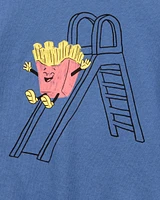 Toddler French Fries Short-Sleeve Graphic Tee - Navy