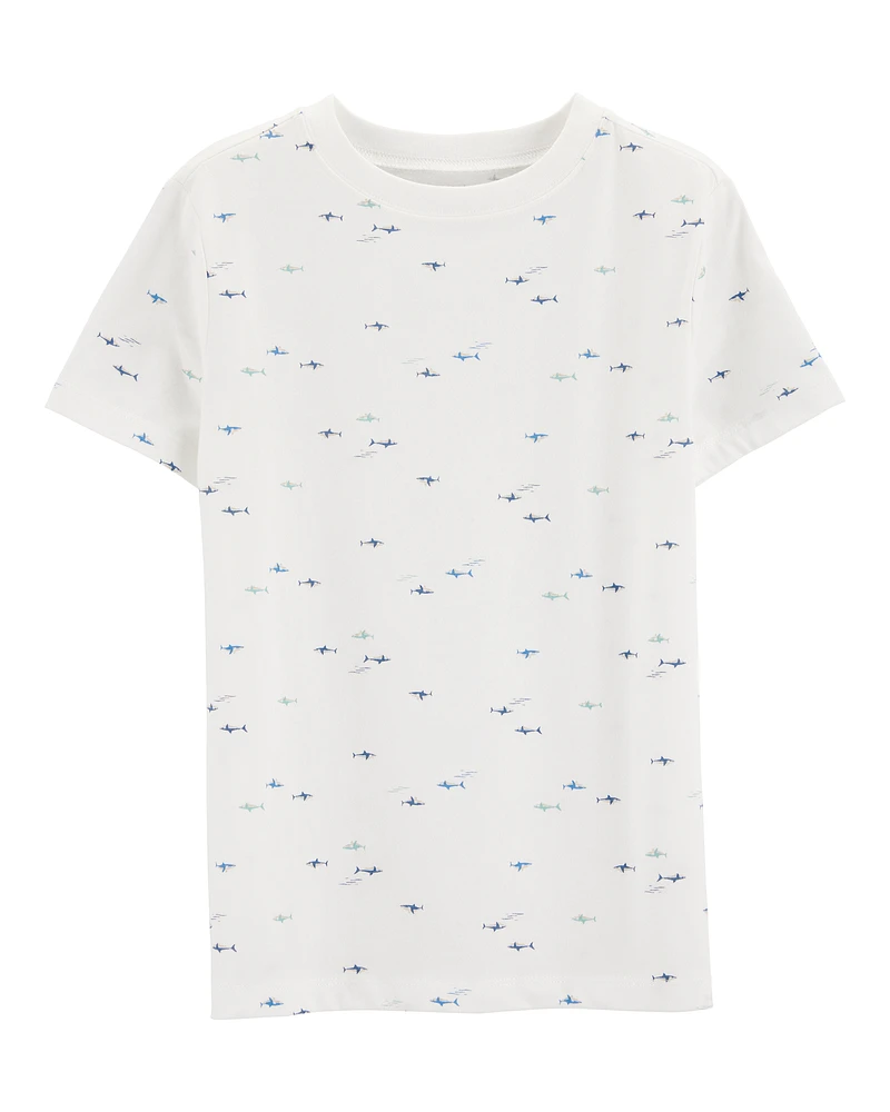 Kid Shark Cotton-Blend Tee - White