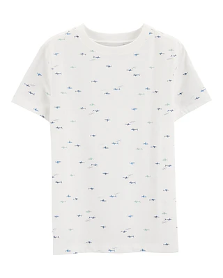 Kid Shark Cotton-Blend Tee - White
