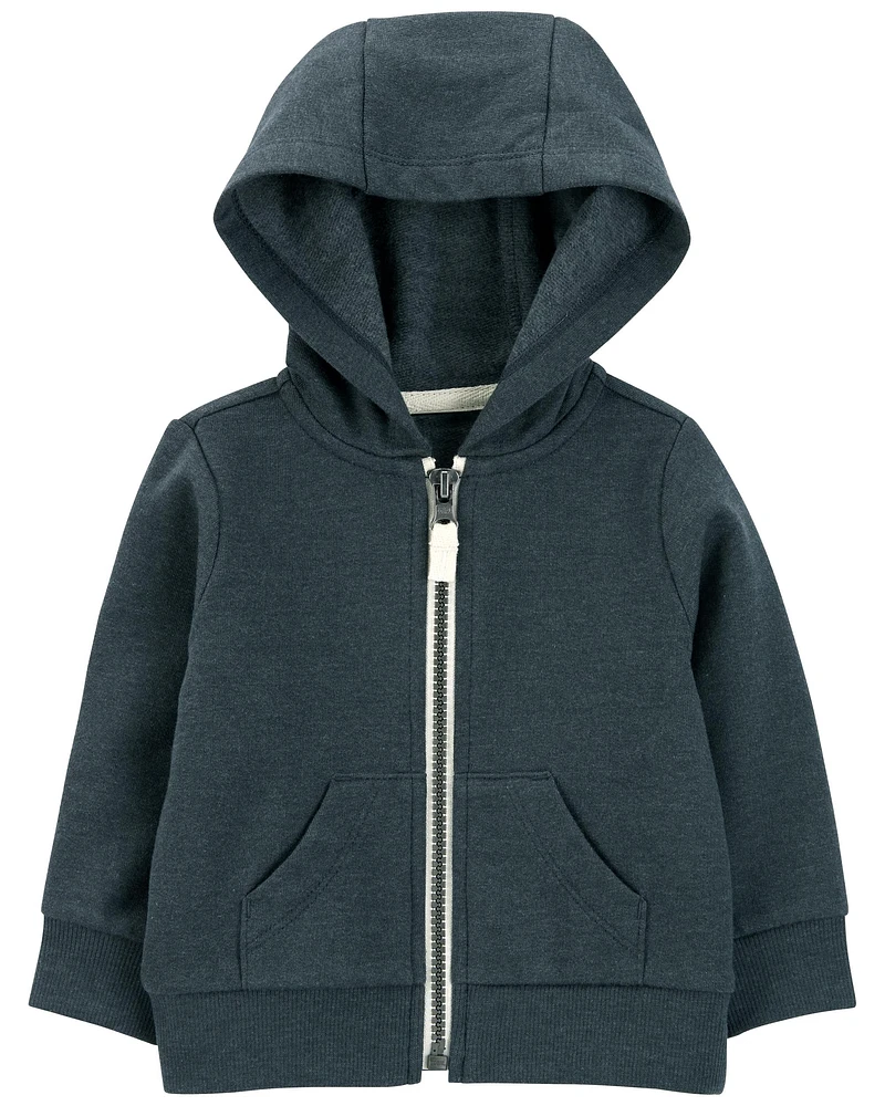 Zip-Front Fleece Hoodie