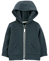 Zip-Front Fleece Hoodie