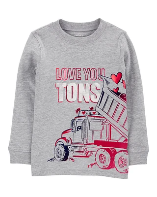 Toddler Truck Cotton Blend Long-Sleeve Tee - Grey