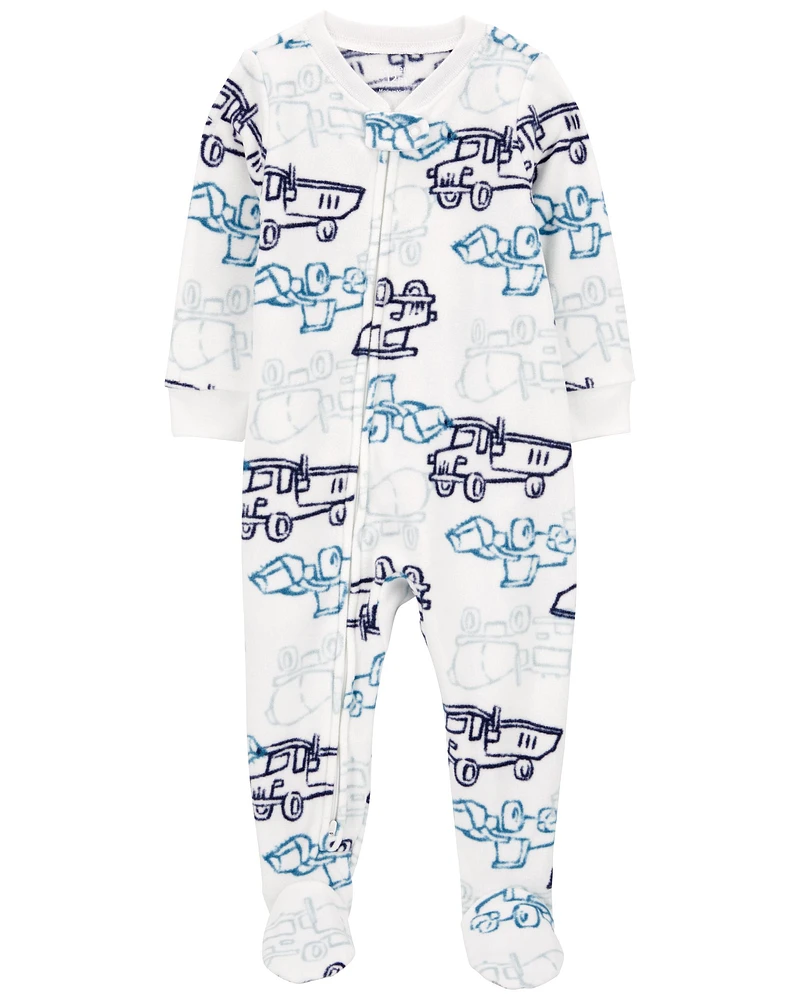 1-Piece Construction Fleece Footie Pyjamas