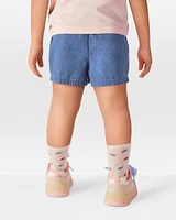 Toddler Chambray Pull-On Shorts - Blue