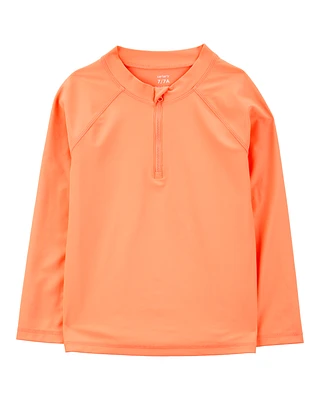 Kid Long-Sleeve Half-Zip Rashguard - Orange