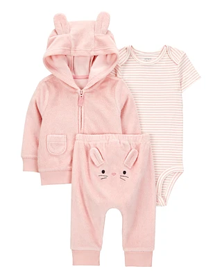 Baby 3-Piece Bunny Little Cardigan Set