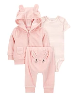 Baby 3-Piece Bunny Little Cardigan Set
