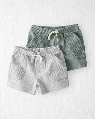 Baby 2-Pack Organic Cotton Waffle Knit Shorts