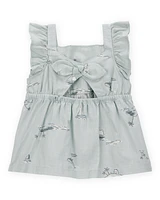 Baby 2-Piece Flutter Tank & Pull-On Short Set - Blue/White