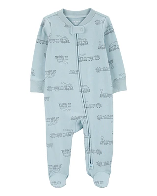 Baby Train 2-Way Zip Sleeper Pyjamas