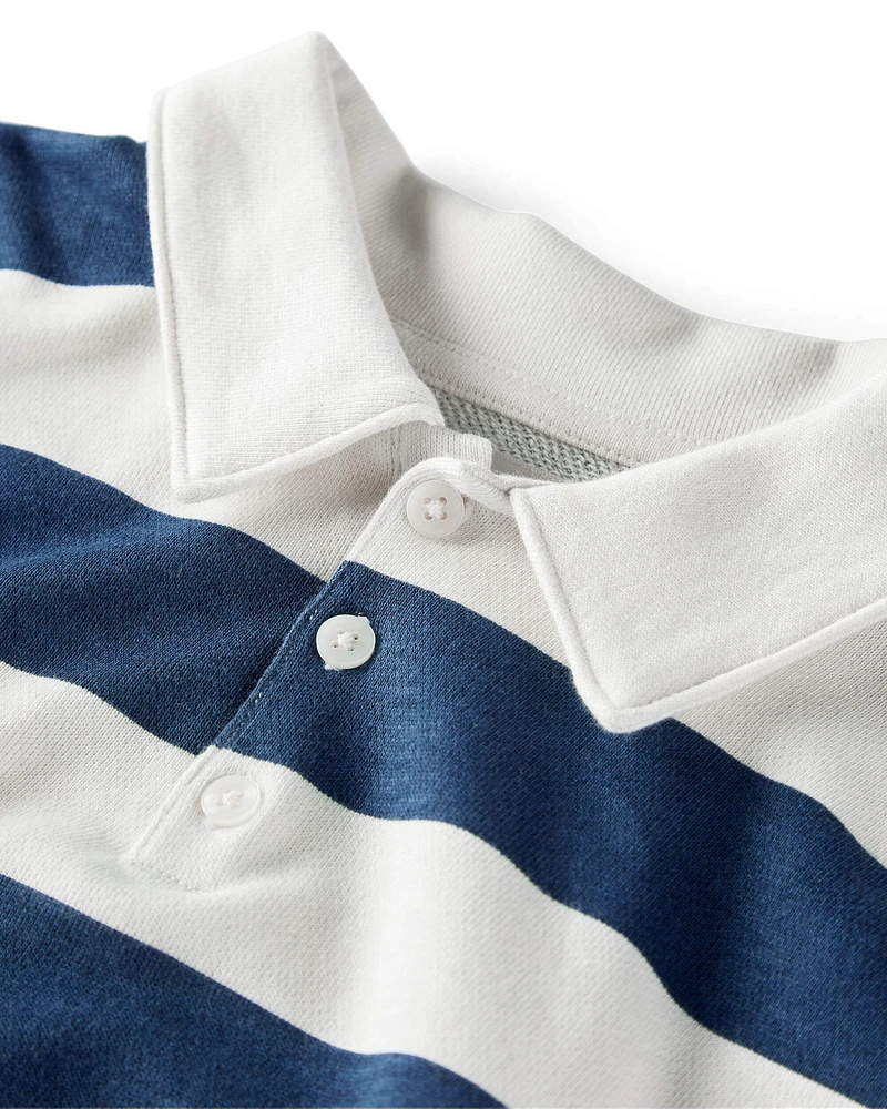 Boys Organic Cotton Henley Top Stripes