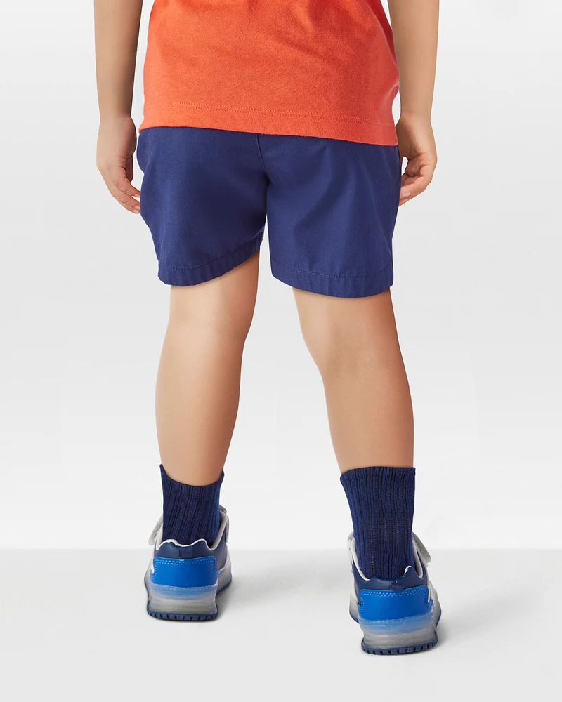 Toddler Pull-On Poplin Shorts - Navy